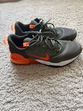 Men’s Nike Olive Green and Orange Alpha Air Max